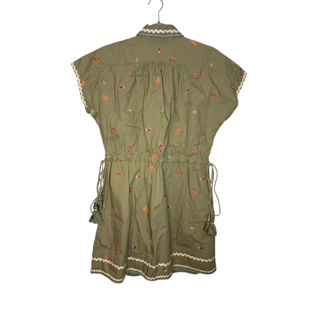 Roller Rabbit Ocaso Ellyott Embroidered Dress Green Size‎ XS